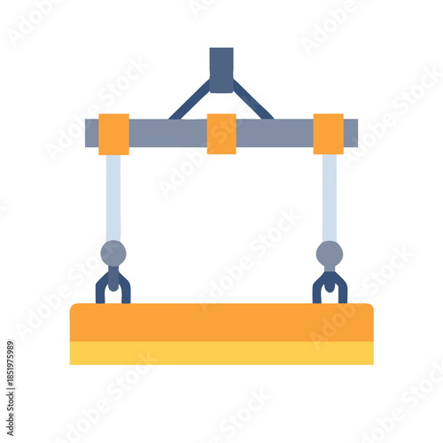 Minimalist construction crane hoist illustration against a black background