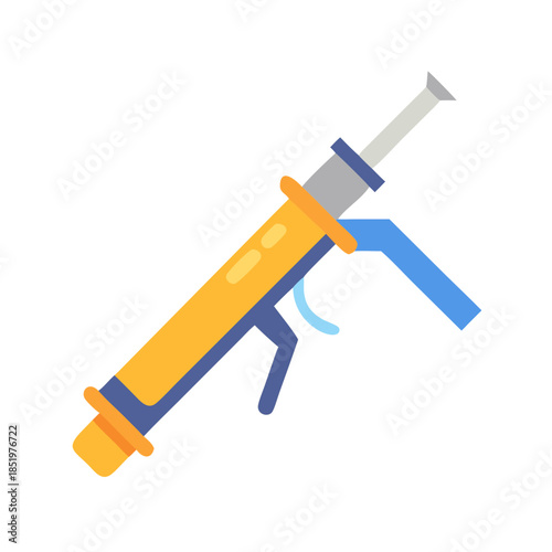 Flat design sealant gun on black background vector illustration
