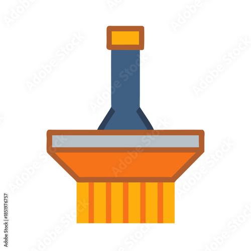 Abstract illustration of a cleaning brush in a flat style