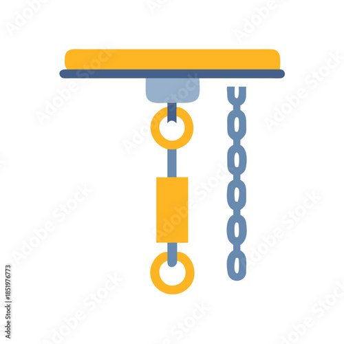 Vector icon of chain hoist on black background