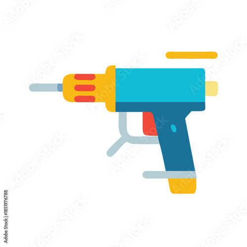 Vector graphic construction drill tool on black background