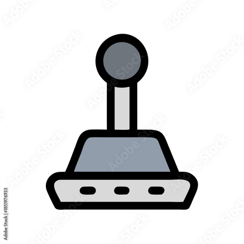 Stylized car gear shift icon in flat design illustration