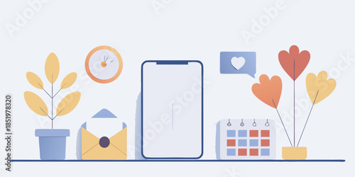 Modern flat vector illustration set of a mobile phone and tablet with business app icons for web technology design and internet communication