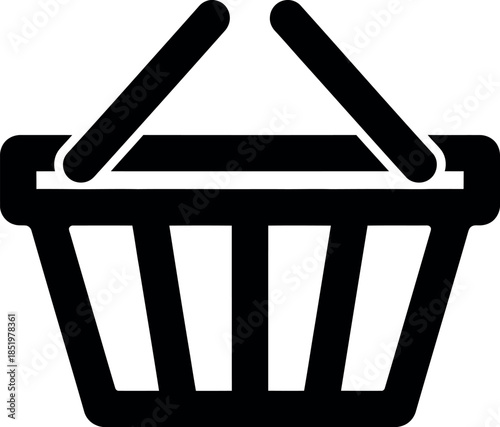 Shopping basket icon for e commerce and retail applications