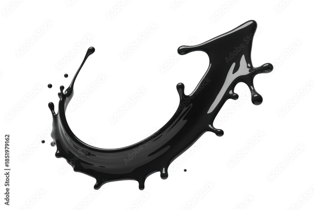Naklejka premium Liquid splash in the shape of an arrow dynamic isolated on a transparent background