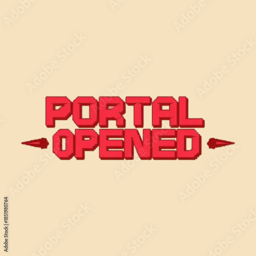 Retro Gaming Portal Opened Pixel Text - Video Game Interface Design