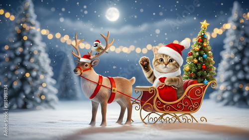 santa claus and reindeer