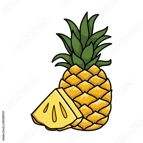 Cutaway Pineapple A Fruit