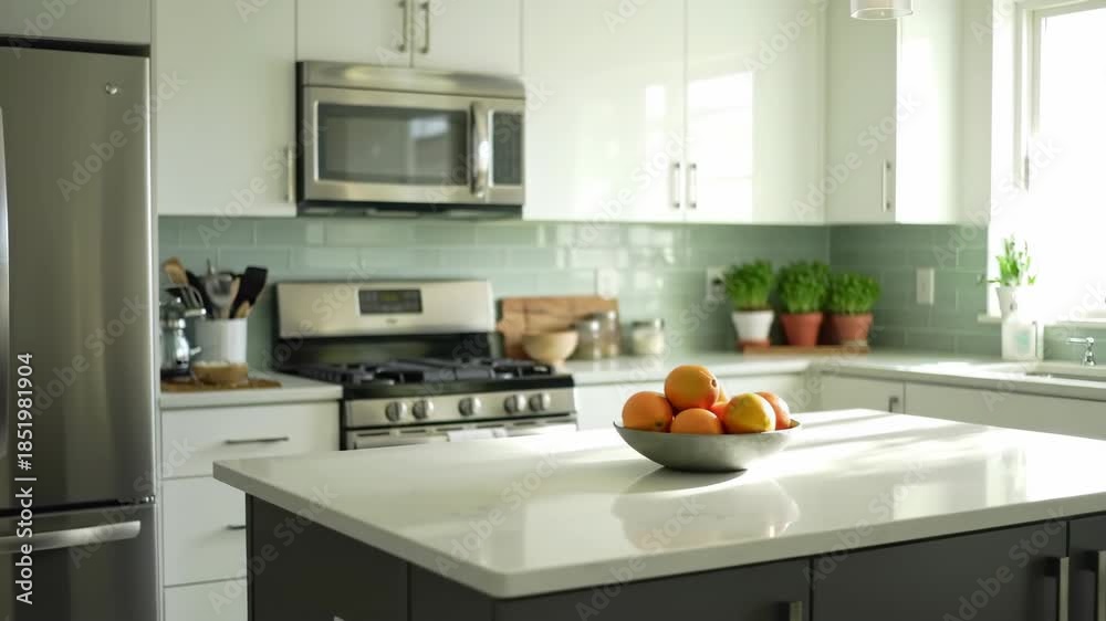 custom made wallpaper toronto digitalModern Kitchen with Sunlight & Fruit - Interior Design