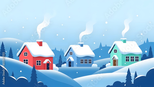 winter landscape with house
