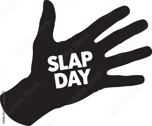 Slap day black hand silhouette graphic design