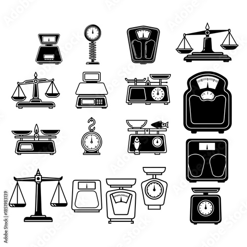 set of unique weight machines silhouette pack