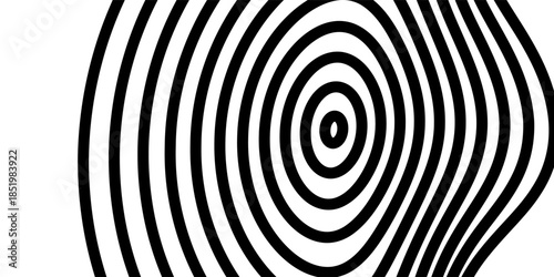 Abstract vector background. Hypnotic spiral line with different width creates the image of geometric whirlpool. Optical illusion.