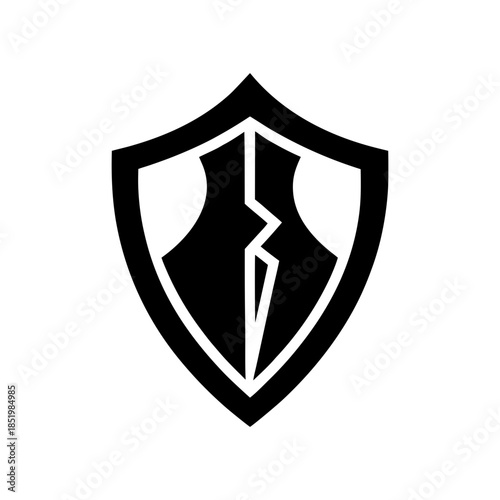 Mystical Shield Design Based On Enchanted Rune Shape With Arcane Energy Line Art Vector illustration