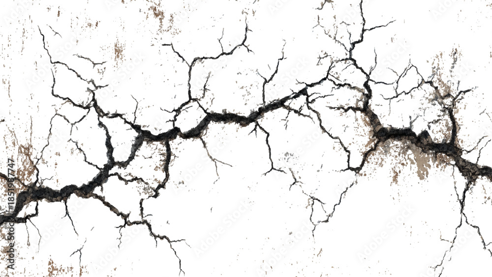 Obraz premium Vector rough aged cement wall texture with cracks and scratches background. abstract grunge stone and black scratched wall background design.