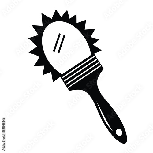a black and white illustration depicts a maraca a percussion instrument with a distinct oval shape and textured head high quality