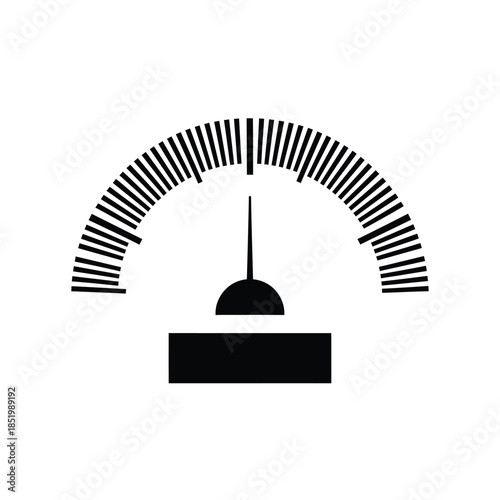 a simple black and white gauge illustration depicting a measurement tool with a needle pointing to zero high quality professional detailed