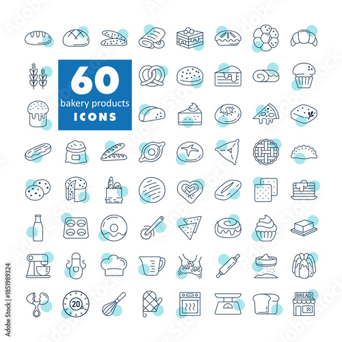 Bakery and Kitchen Essentials Vector Icon Set