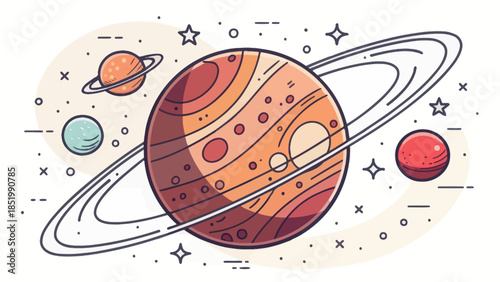 Pluto Dwarf Planet Icon Vector Flat Design Minimal Bold