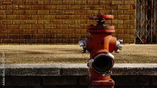 red fire hydrant on sidewalk