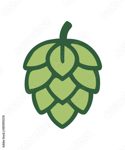 Stylized Green Hop Cone Vector for Craft Beer Branding