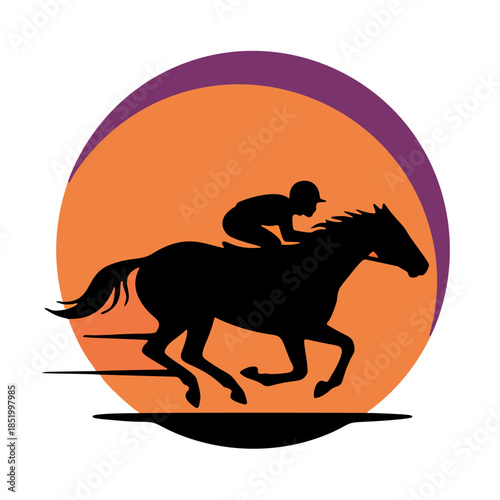 simple and aesthetic sports horse racing logo 
