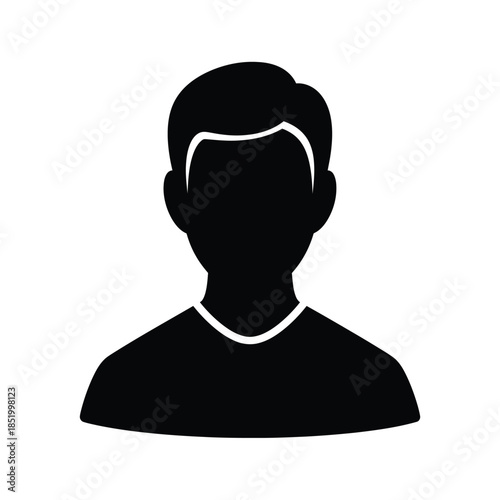 A simple black silhouette of a man s head and shoulders is prominently displayed suggesting anonymity or a placeholder image