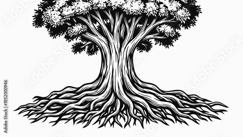 Tree of Life Roots and Branches Illustration
