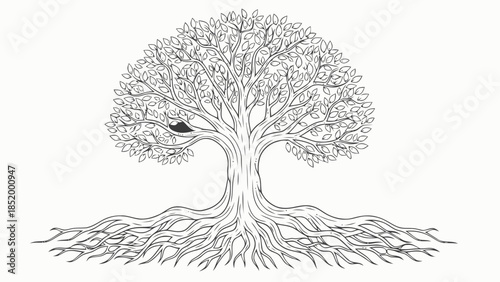 Tree of Life Roots and Branches Illustration
