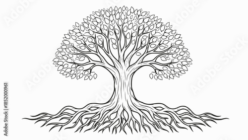Tree of Life Roots and Branches Illustration
