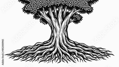 Tree of Life Roots and Branches Illustration
