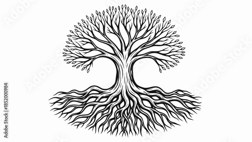 Tree of Life Roots and Branches Illustration
