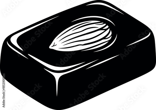 Black and White Hockey Puck with Fish Design