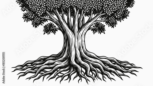 Tree of Life Roots and Branches Illustration
