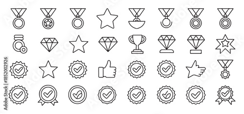 quality guarantee and satisfaction approval badge collection with star rating for customer loyalty