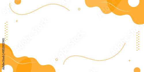 Modern abstract organic background with memphis style geometric shapes and orange tones vector.