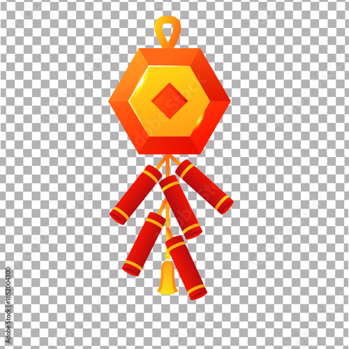 Red Chinese firecrackers for lunar new year celebration