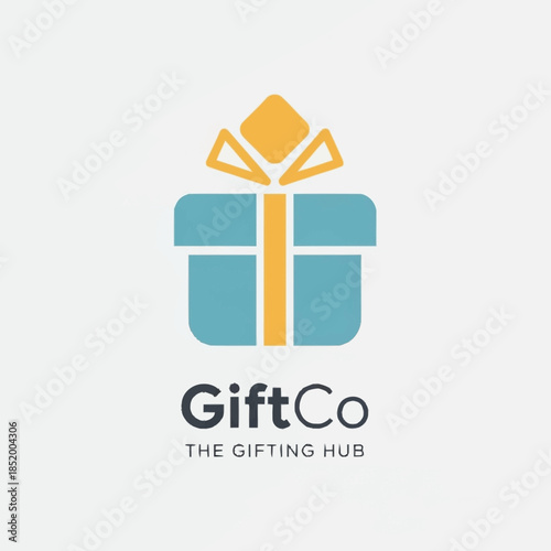 A logo for "GiftCo The Gifting Hub" featuring a blue gift box with a yellow ribbon and bow, set against a clean white background.