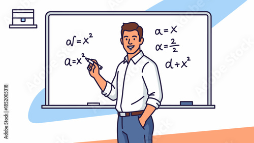 Educator presenting mathematical concepts on a whiteboard during a lesson.