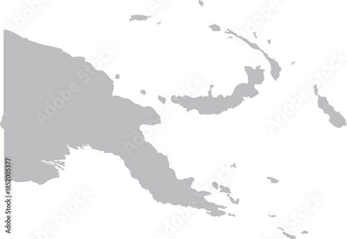 Papua New Guinea Map Grey Silhouette Country in Oceania Design Vector