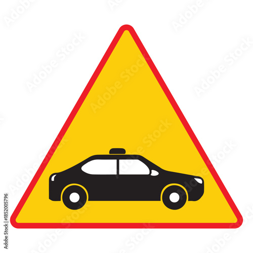 Taxi sign. Places intended for stopping and parking taxis at train stations, airports, shopping centers and other places where passengers can use taxi services