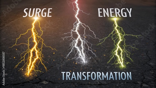Lightning bolts representing energy and transformation