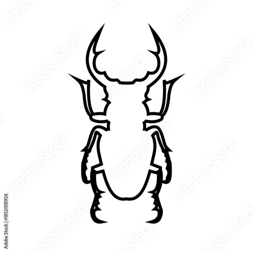 Wallpaper Mural Outline style of a stylized beetle or bug, showcasing its distinct segmented anatomy and six jointed legs in a clean, minimalist form. Related to nature, entomology, garden wildlife, conservation Torontodigital.ca