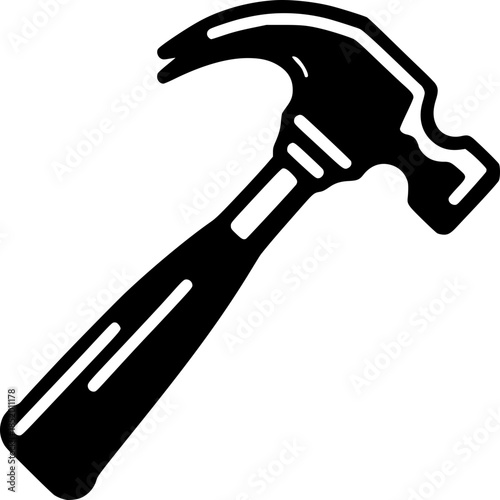 The Precision Tool: A bold, minimalist depiction of a classic hammer, an emblem of craftsmanship, construction, and the tangible art of building.