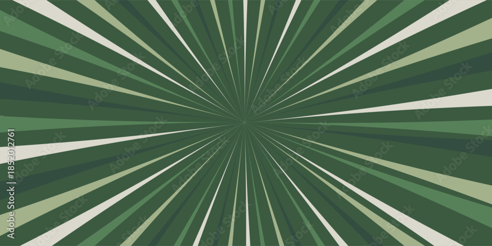 Fototapeta premium Abstract Green Radial Burst Background with Light Streaks.