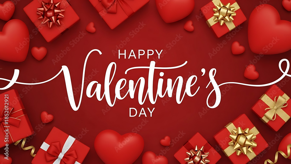 Naklejka premium Happy valentine's day