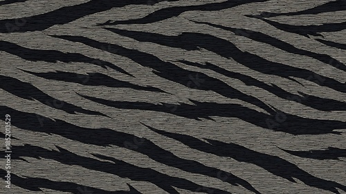 Tiger Stripes Textile: A close-up view unveils the intricate detail of tiger stripe-patterned fabric, offering a striking representation of animal print in a contemporary textile