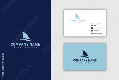 Elegant shark fin logo design for marine or oceanrelated businesses.