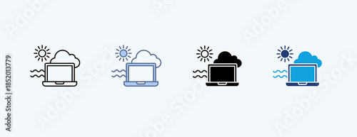 Digital Nomad Multiple Icon Illustration Vector