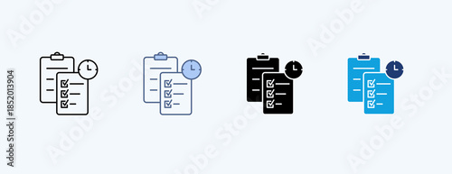 Task Management Multiple Icon Illustration Vector